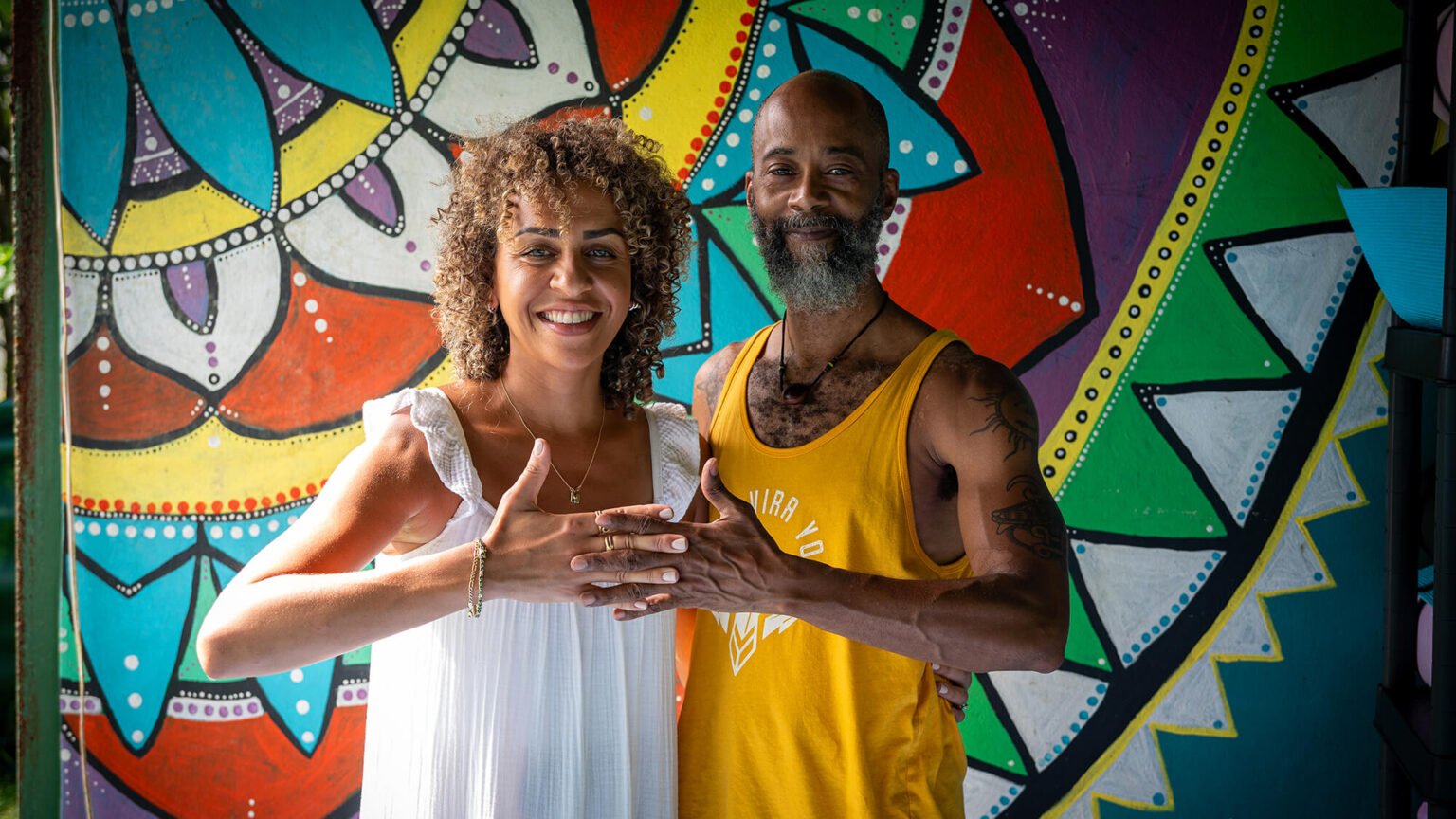 Yoga Instructors Mellisa Diehl and Yogi J. Miles.
